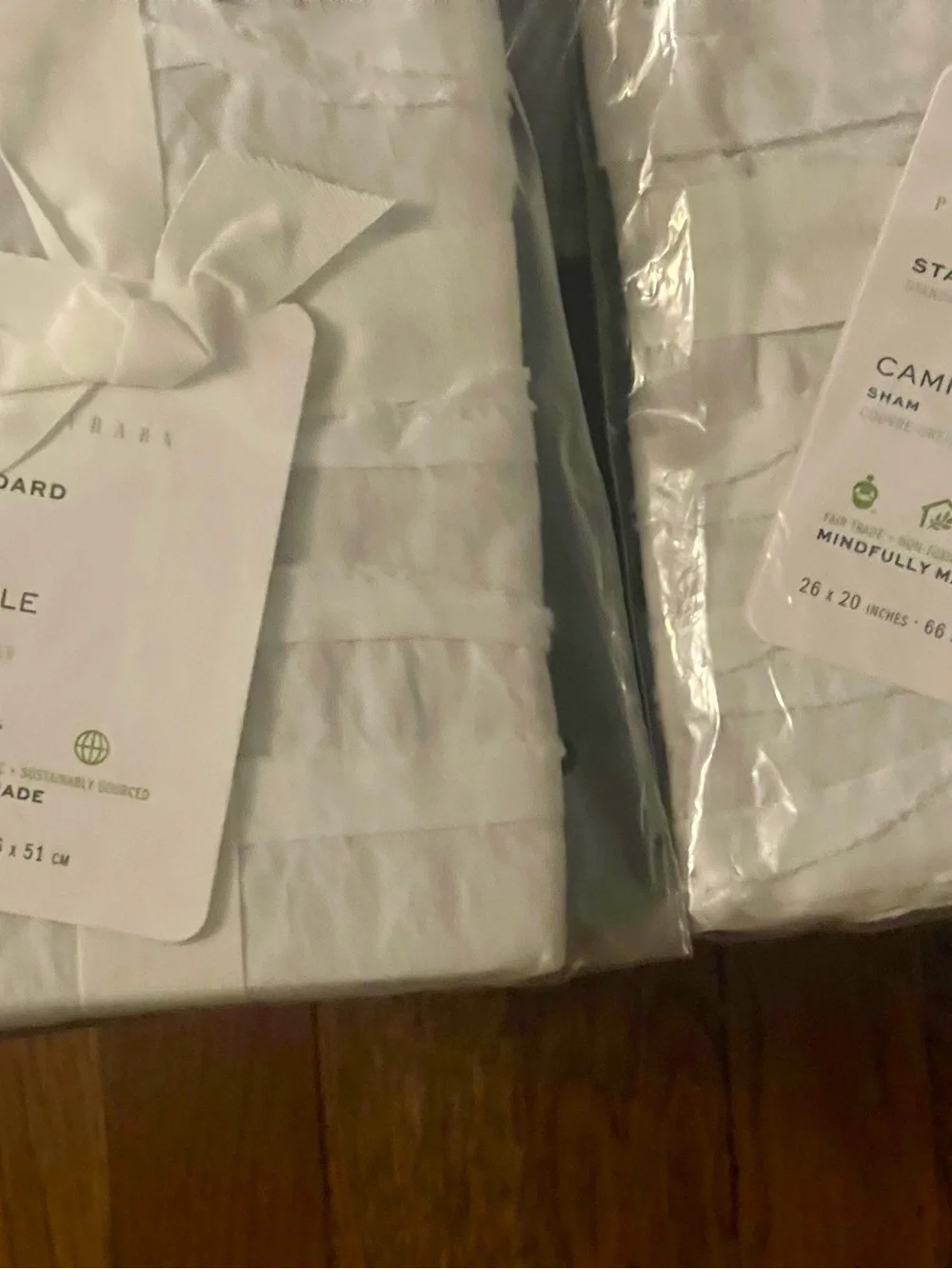 Pottery Barn White Ruffled Pillow Shams (Pair)